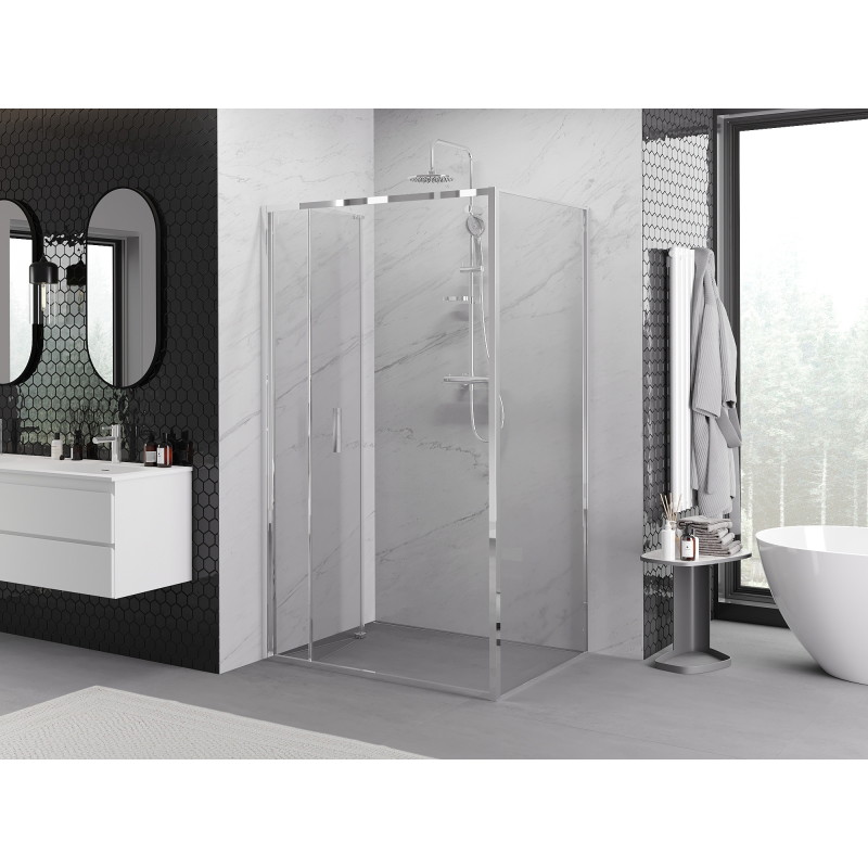 Mexen Exo faltbare Duschkabine 75 x 110 cm, transparent, Chrom - 816-075-110-01-00