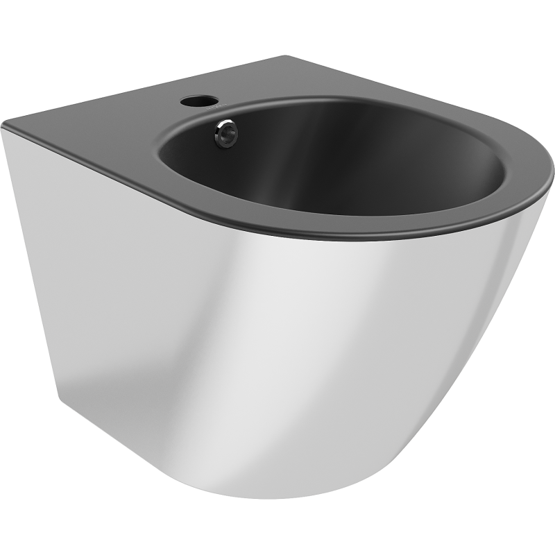 Mexen Lena hängendes Bidet, schwarz matt/silber - 35224874