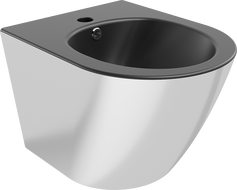 Mexen Lena wandmontiertes Bidet, Schwarz matt/Silber - 35224874