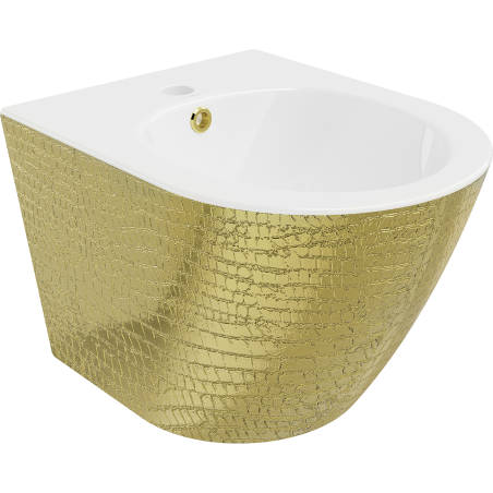 Mexen Lena hängendes Bidet, weiß/goldenes Schuppenmuster - 35224808
