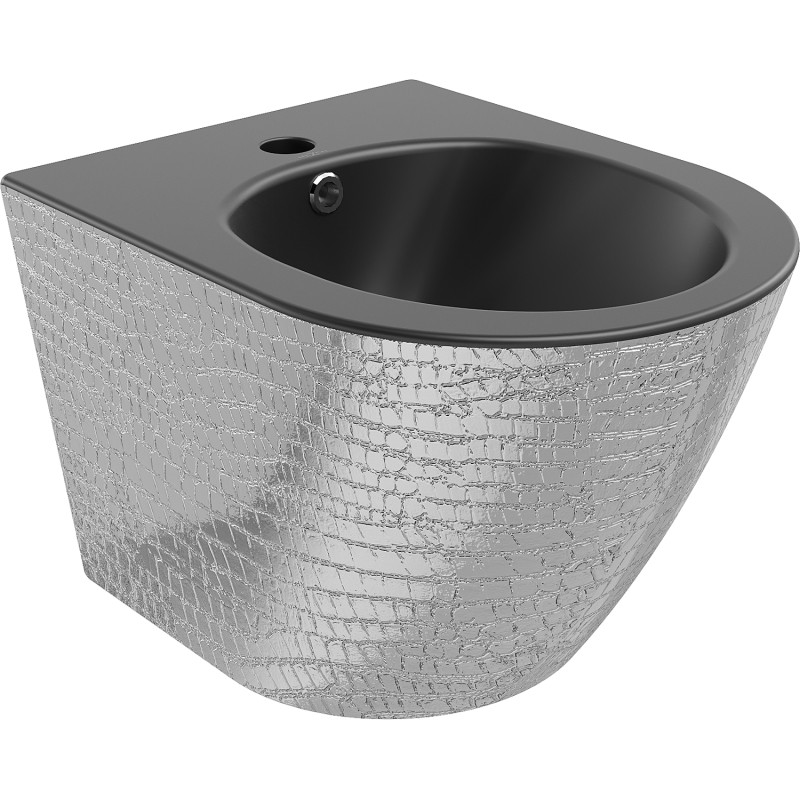 Mexen Lena hängendes Bidet, schwarzmatt/silbernes Schuppenmuster - 35224872