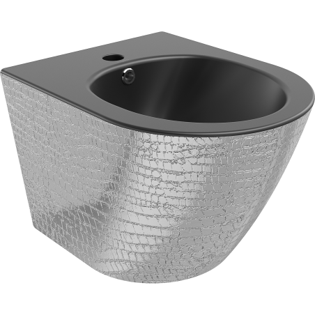 Mexen Lena hängendes Bidet, mattschwarz/silbernes Schuppenmuster - 35224872