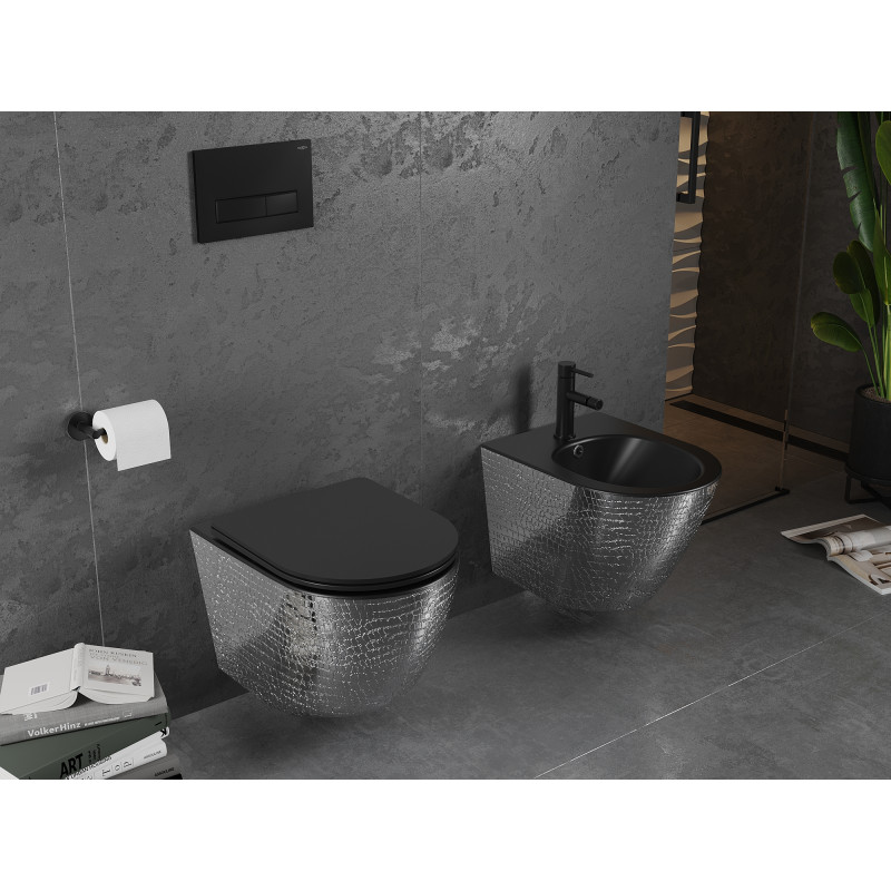 Mexen Lena hängendes Bidet, schwarze Matte/Silber-Schuppenmuster - 35224872