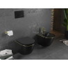 Mexen Lena hängendes Bidet, schwarz matt/goldene Linie - 35224875