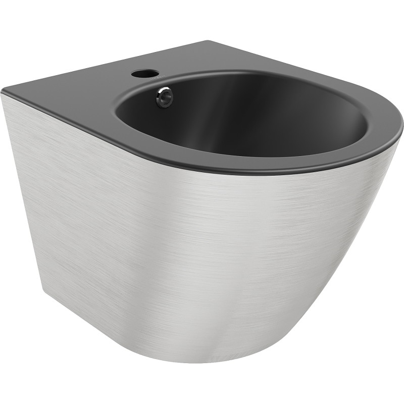 Mexen Lena hängendes Bidet, schwarz matt/silbernes Linienmuster - 35224873