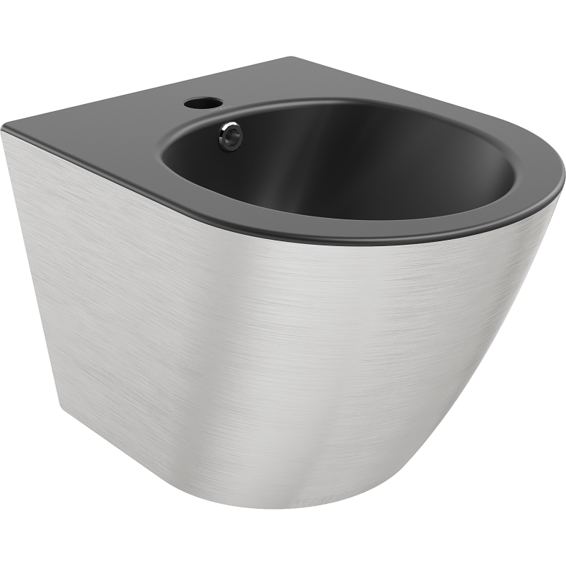 Mexen Lena hängendes Bidet, schwarzmatt/silberne Linienmuster - 35224873