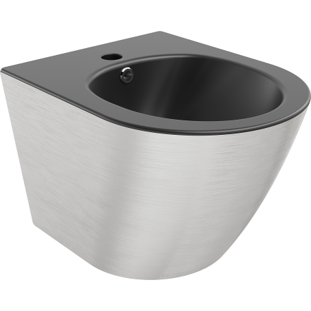 Mexen Lena Bidet hängend, schwarz matt/silbernes Linienmuster - 35224873