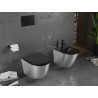 Mexen Lena hängendes Bidet, schwarzmatt/silberne Linienmuster - 35224873