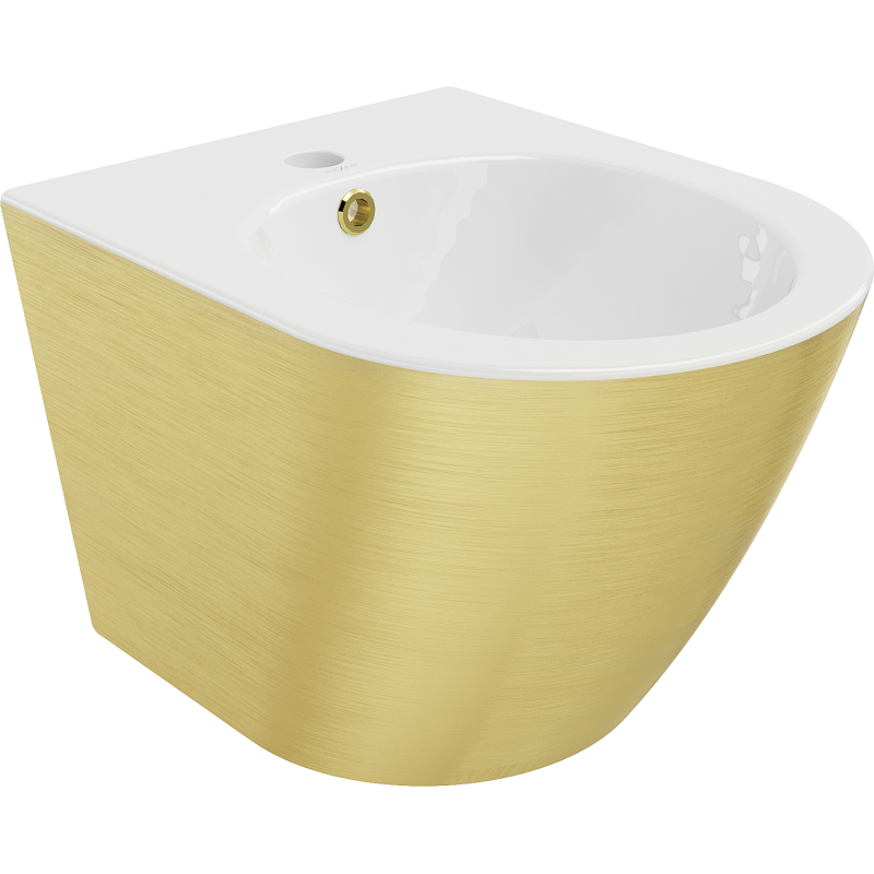 Mexen Lena Hänge-Bidet, weiß/goldenes Linienmuster - 35224807