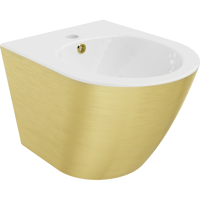 Mexen Lena hängendes Bidet, weiß/goldenes Linienmuster - 35224807