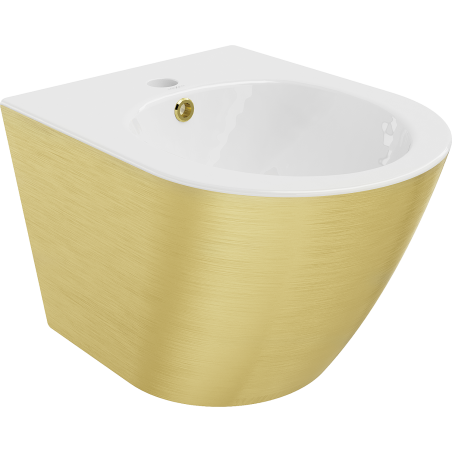 Mexen Lena hängendes Bidet, weiß/goldenes Linienmuster - 35224807