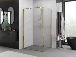 Mexen Exo klappbare Duschkabine 100 x 120 cm, transparent, gold - 816-100-120-50-00