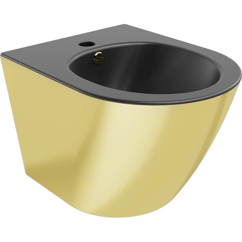 Mexen Lena hängendes Bidet, schwarz matt/gold - 35224876