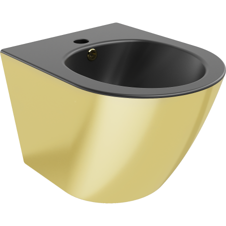 Mexen Lena hängendes Bidet, schwarz matt/gold - 35224876