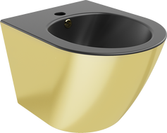 Mexen Lena wandmontiertes Bidet, Schwarz matt/Gold - 35224876