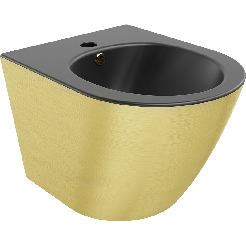 Mexen Lena hängendes Bidet, schwarz matt/goldenes Linienmuster - 35224877