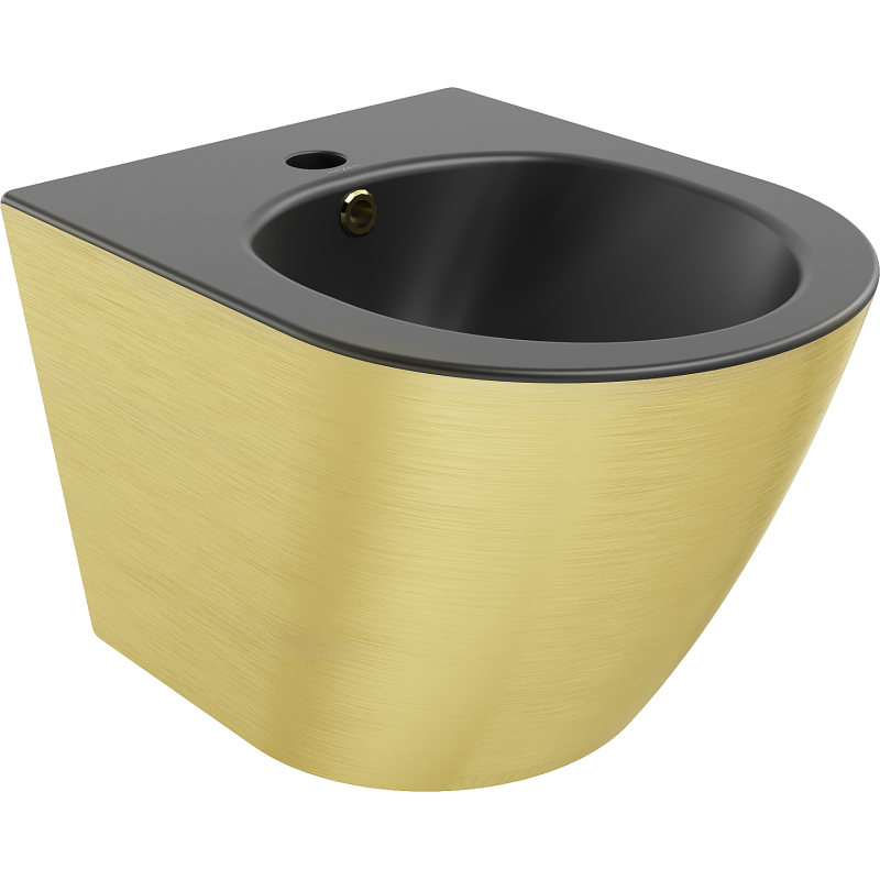 Mexen Lena Wandbidet, Schwarz Matt/Golden Linienmuster - 35224877