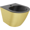 Mexen Lena Wandbidet, Schwarz Matt/Golden Linienmuster - 35224877