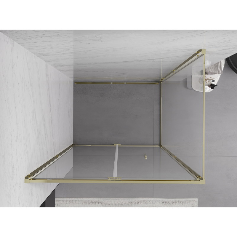 Mexen Exo faltbare Duschkabine 120 x 110 cm, transparent, gold - 816-120-110-50-00