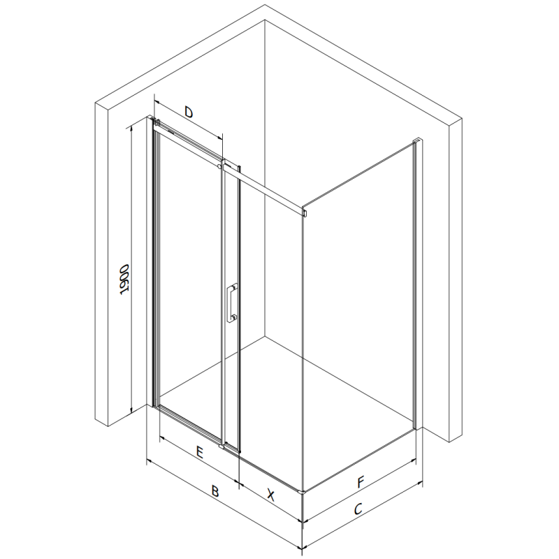 Mexen Omega 120 x 70 cm Schiebeduschkabine, transparent, gold - 825-120-070-50-00