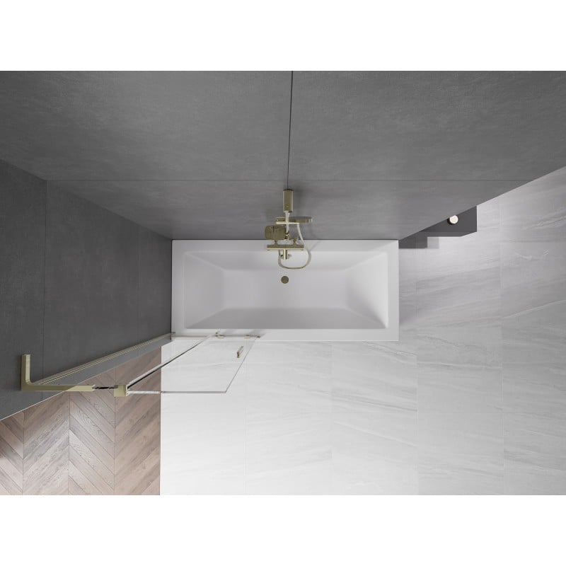 Mexen Velar L Badewannenfaltwand 2-teilig verschiebbar 70 x 150 cm, transparent, gold - 896-070-003-01-50