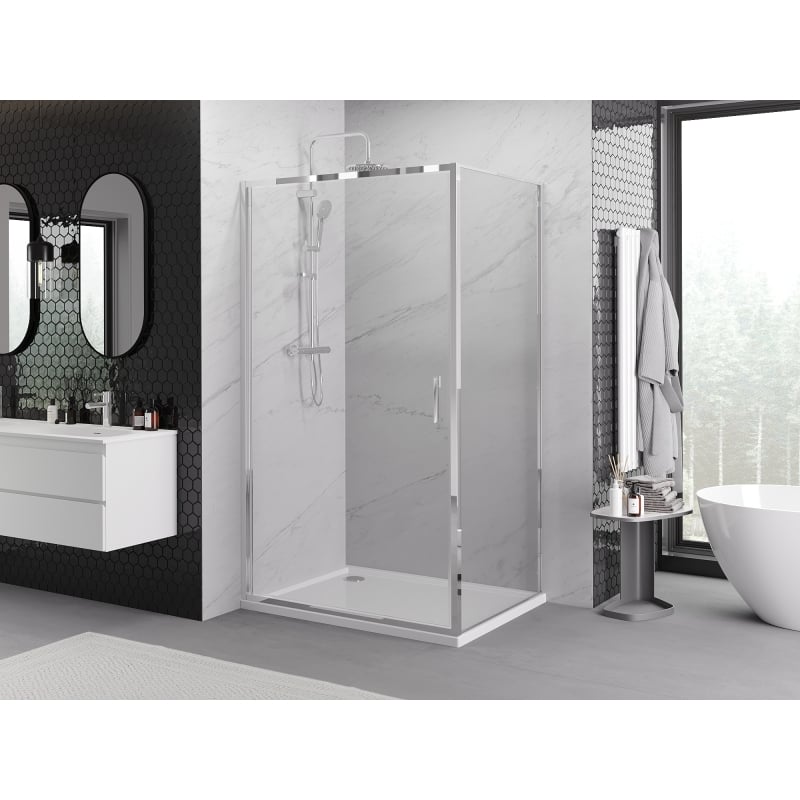 Mexen Exo Schwenkbare Duschkabine 70 x 120 cm, transparent, Chrom - 817-070-120-01-00