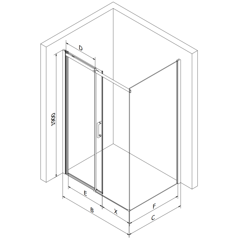 Mexen Omega Schiebetür-Duschkabine 110 x 90 cm, Grafit, Chrom - 825-110-090-01-40