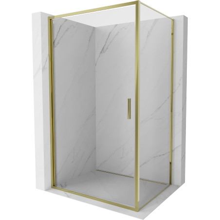 Mexen Exo Duschkabine schwenkbar 80 x 120 cm, transparent, golden - 817-080-120-50-00