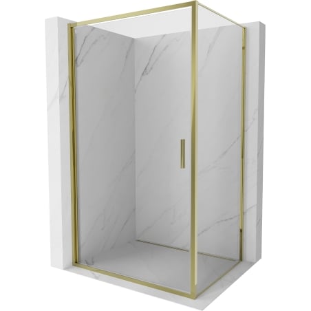 Mexen Exo Schwenkbare Duschkabine 85 x 120 cm, transparent, gold - 817-085-120-50-00