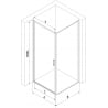 Mexen Exo drehbare Duschkabine 100 x 110 cm, transparent, schwarz - 817-100-110-70-00