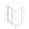Mexen Omega Duschkabine verschiebbar 100 x 80 cm, transparent, gold + Flat Duschwanne, schwarz - 825-100-080-50-00-4070G