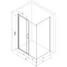 Mexen Omega Duschkabine Schiebetür 100 x 90 cm, transparent, schwarz + Duschwanne Flat, weiß - 825-100-090-70-00-4010B