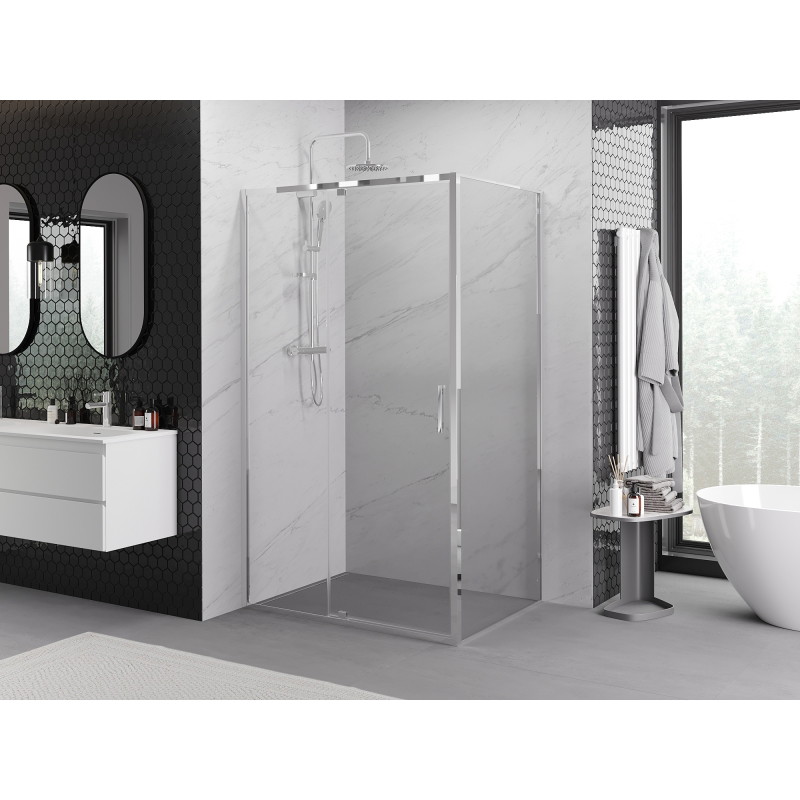 Mexen Exo Duschkabine schwenkbar 115 x 120 cm, transparent, Chrom - 819-115-120-01-00