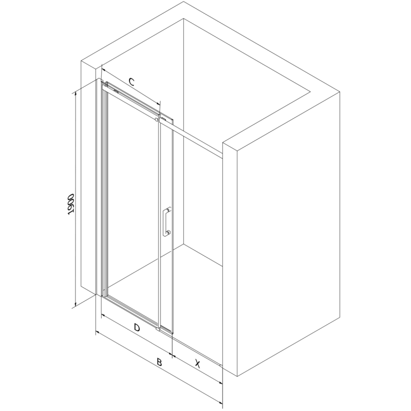 Mexen Omega Schiebetür Duschwand 100 cm, transparent, Chrom - 825-100-000-01-00