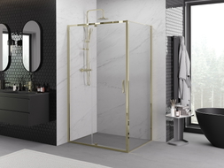 Mexen Exo Duschkabine mit Schwingtür 105 x 110 cm, transparent, gold - 819-105-110-50-00