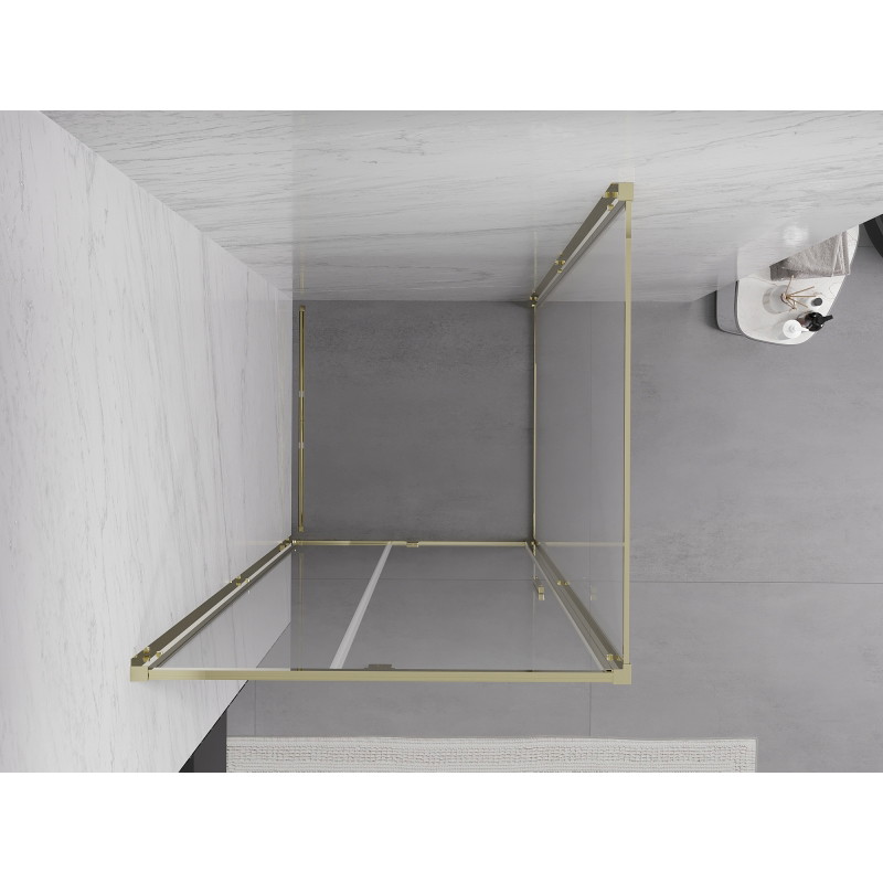 Mexen Exo-R Duschkabine schwenkbar 110 x 110 cm, transparent, gold - 819-110-110-50-00