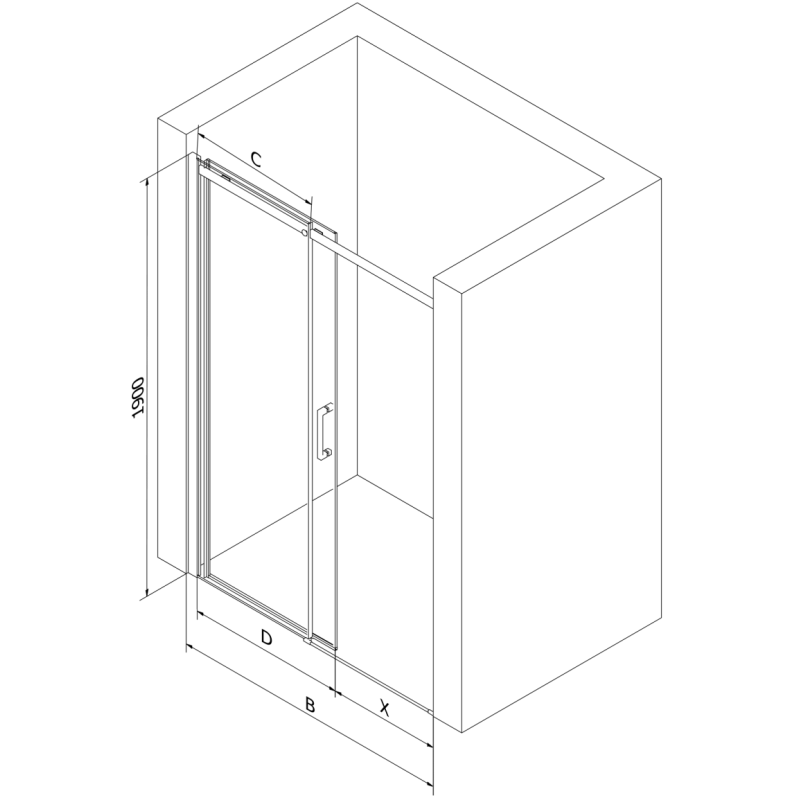 Mexen Omega 130 cm Schiebetür für Dusche, transparent, gold - 825-130-000-50-00