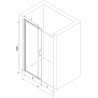 Mexen Omega 140 cm Schiebeduschtür, transparent, schwarz - 825-140-000-70-00