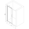Mexen Omega schiebetüren für dusche 150 cm, transparent, schwarz - 825-150-000-70-00