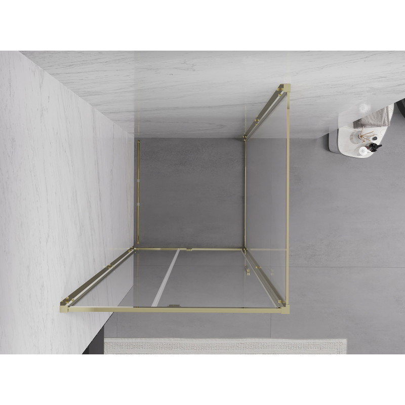 Mexen Exo Duschkabine zum Aufklappen 120 x 120 cm, transparent, gold - 819-120-120-50-00