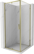 Mexen Exo Duschkabine zum Aufklappen 120 x 120 cm, transparent, gold - 819-120-120-50-00
