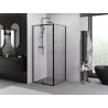 Mexen Exo schwenkbare Duschkabine 110 x 110 cm, transparent, schwarz - 819-110-110-70-00