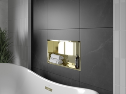 Mexen X-Wall-R Einbauregal mit Flansch 60 x 30 cm, Gold - 1950603010