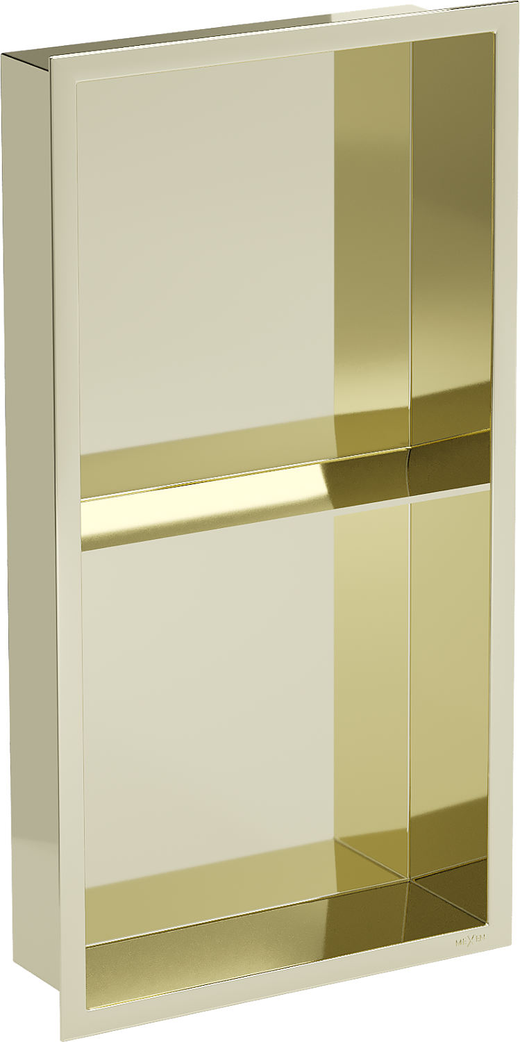 Mexen X-Wall-R Einbauregal mit Flansch und Auflage 60 x 30 cm, Gold - 1950603010S