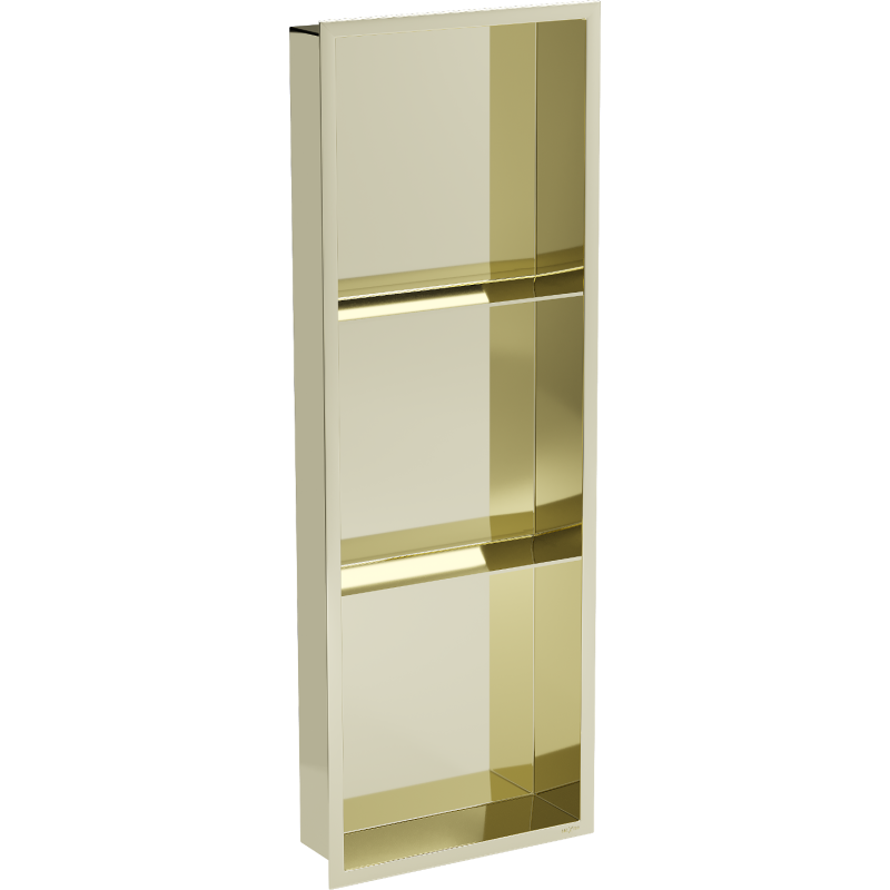 Mexen X-Wall-R Einbauregal mit Flansch und Auflage 90 x 30 cm, Gold - 1950903010S