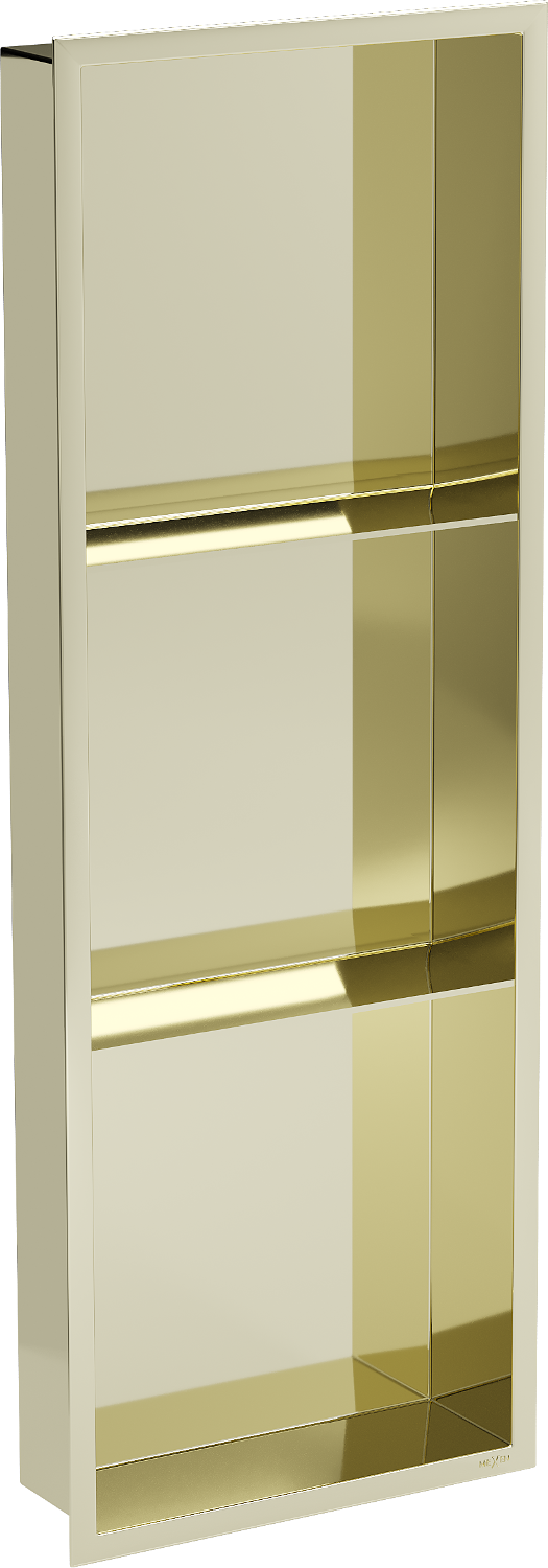 Mexen X-Wall-R Einbauregal mit Flansch und Auflage 90 x 30 cm, Gold - 1950903010S