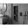 Mexen X-Wall-R Nischenregal mit Flansch und Regal 90 x 30 cm, schwarz - 1970903010S