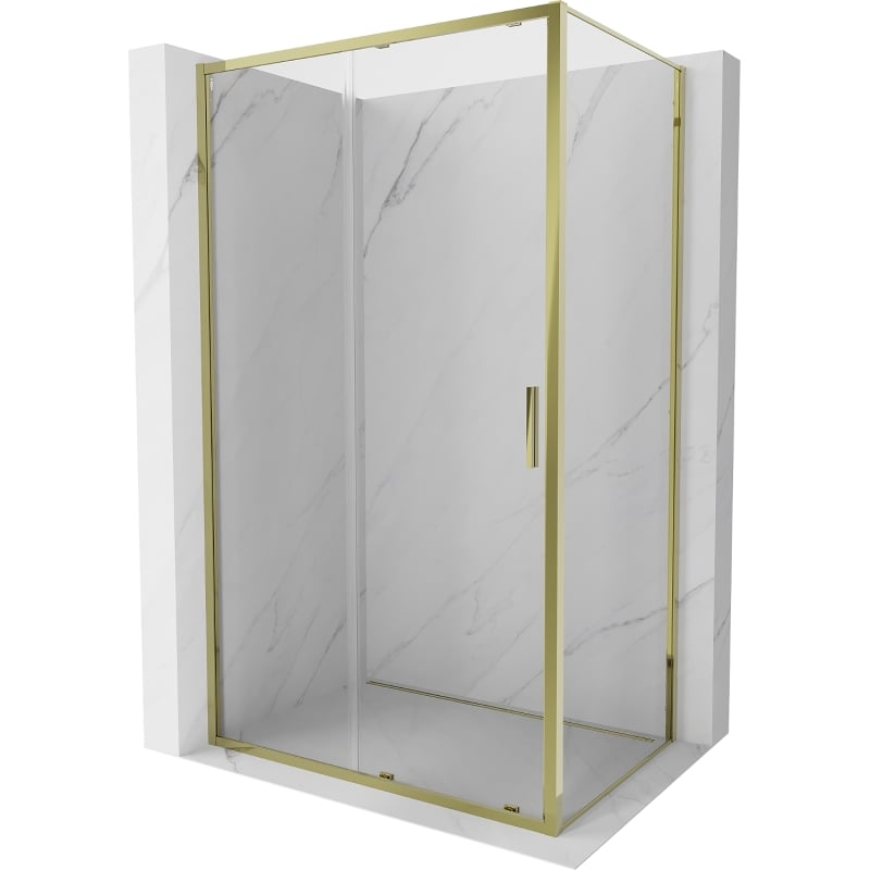 Mexen Exo-S Duschecke mit Schiebetür 180 x 90 cm, transparent, gold - 8151-180-090-50-00