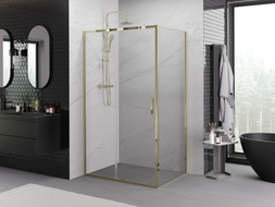 Mexen Exo schiebbare Duschkabine 200 x 100 cm, transparent, gold - 8151-200-100-50-00