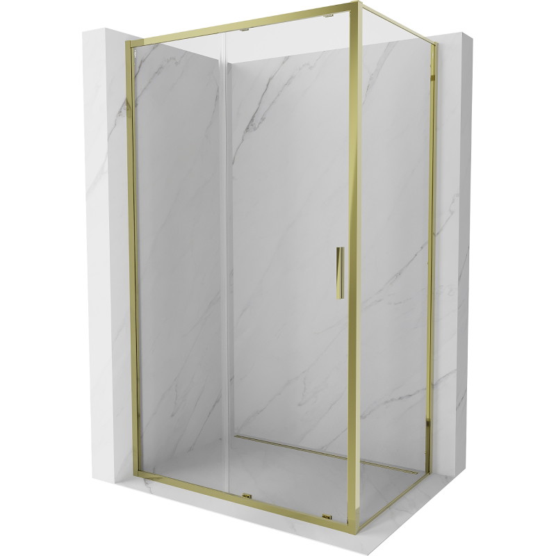 Mexen Exo Schiebeduschkabine 145 x 110 cm, transparent, gold - 8151-145-110-50-00